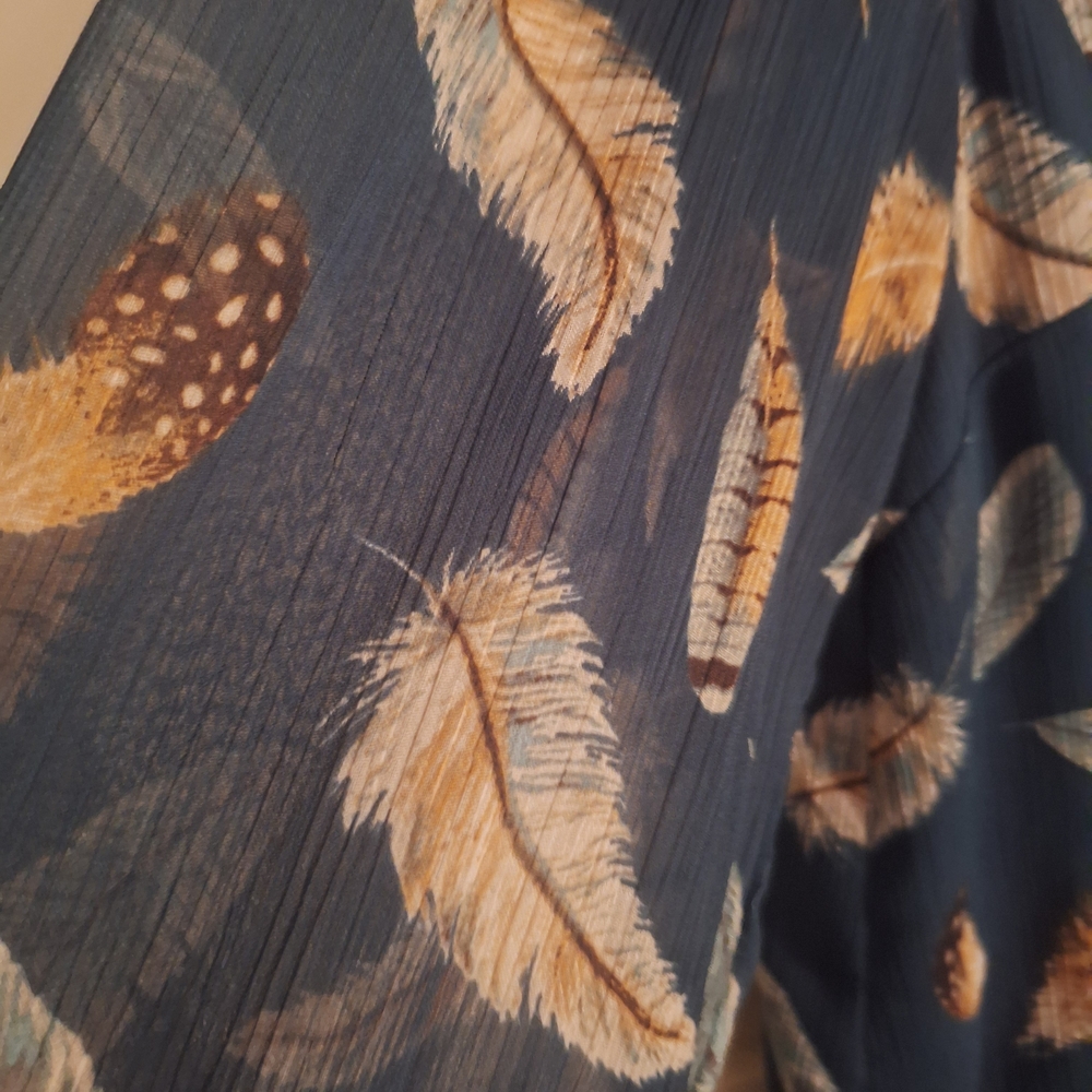 LOFT Teal Leaf Pattern Mini Dress - image 5